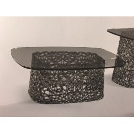 MACRAME' Tavolino rettangolare fumè 90X65