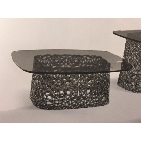 MACRAME' Tavolino rettangolare fumè 90X65