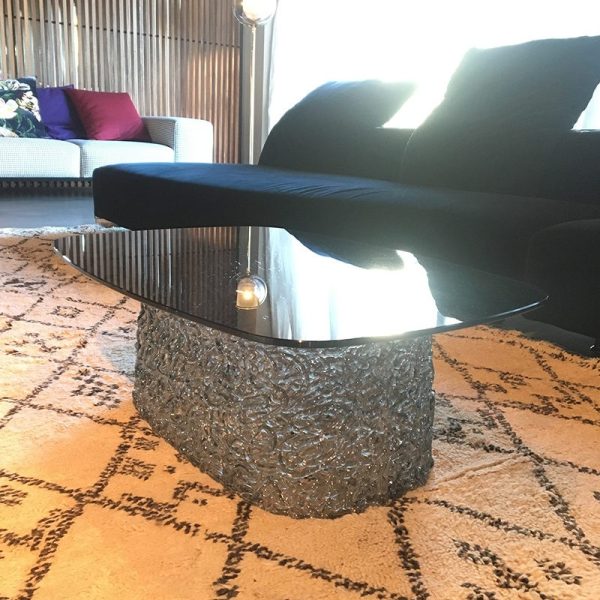 MACRAME' Tavolino rettangolare fumè 90X65