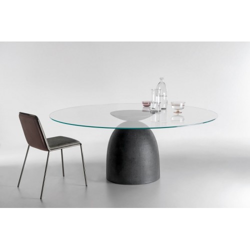 Tavolo tondo JANEIRO vetro...