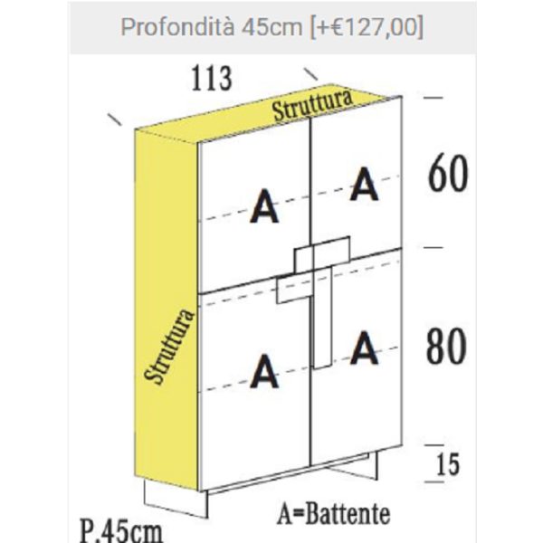 MADIA GINEVRA ALTA CON BASAMENTO H. 135  P. 45 - Pianca