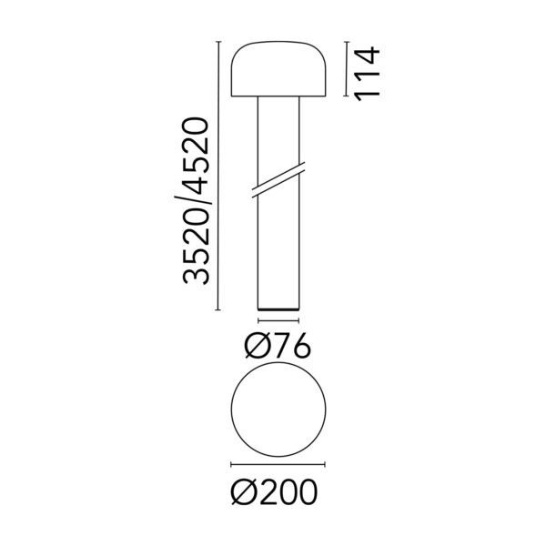Bellhop Pole H. 4520 outdoor