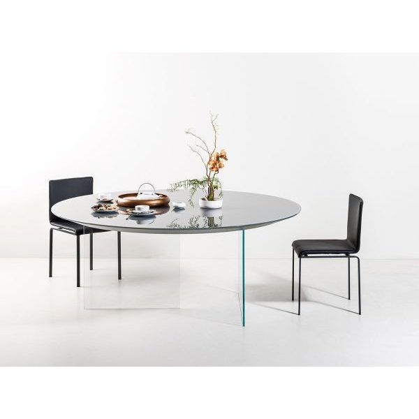 Tavolo AIR GLASS opaco round  - LAGO