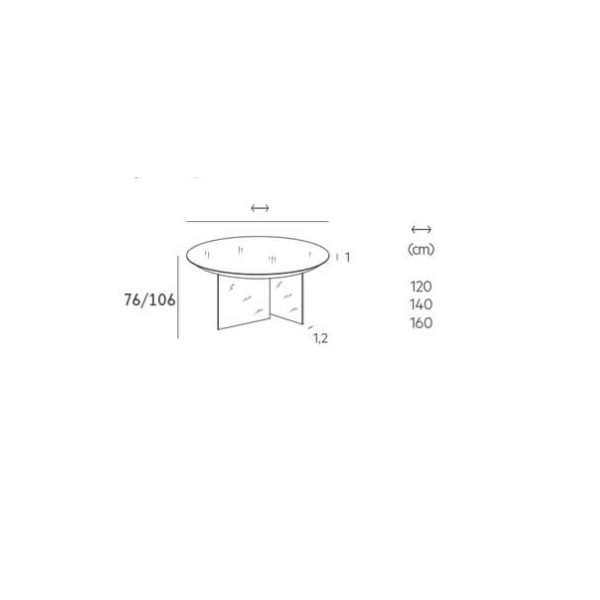 Tavolo AIR GLASS opaco round  - LAGO