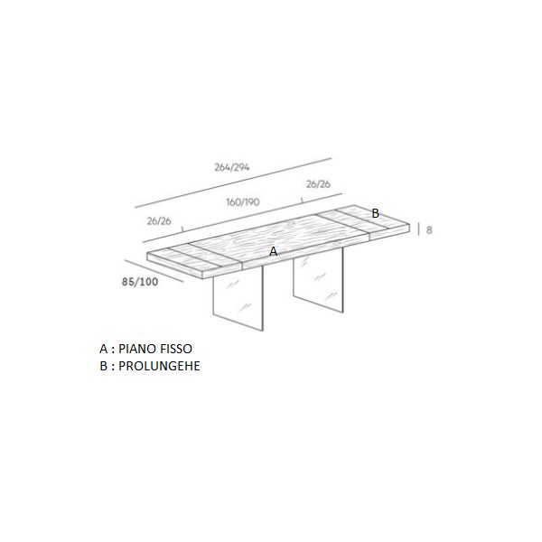 Tavolo Air wildwood extendable