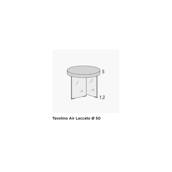 Tavolino AIR ROUND H.28 laccato - LAGO