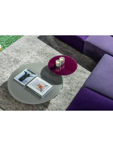 Tavolino AIR ROUND H.32 vetro opaco -...