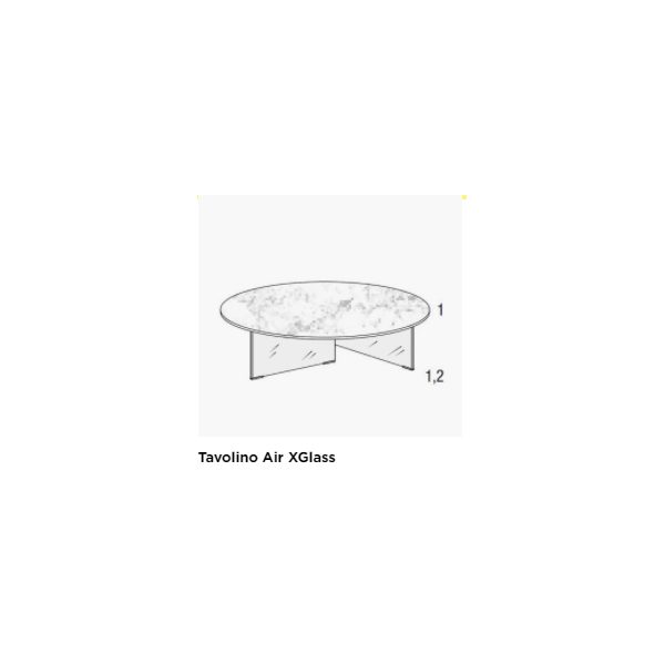 Tavolino AIR ROUND H.37,4 xglass - LAGO