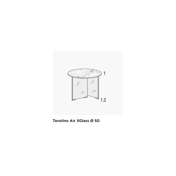 Tavolino AIR ROUND H.37,4 xglass - LAGO