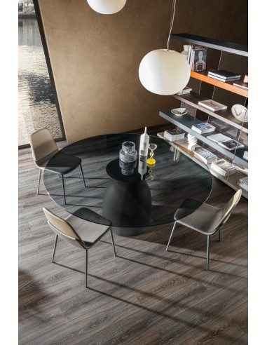 Tavolo JANEIRO tondo vetro fume' - LAGO