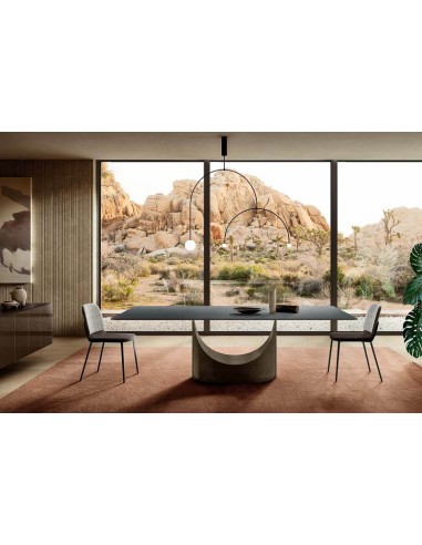 Tavolo U TABLE vetro opaco - LAGO