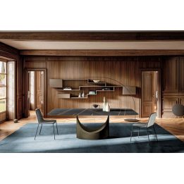 Tavolo U Table ovale vetro opaco