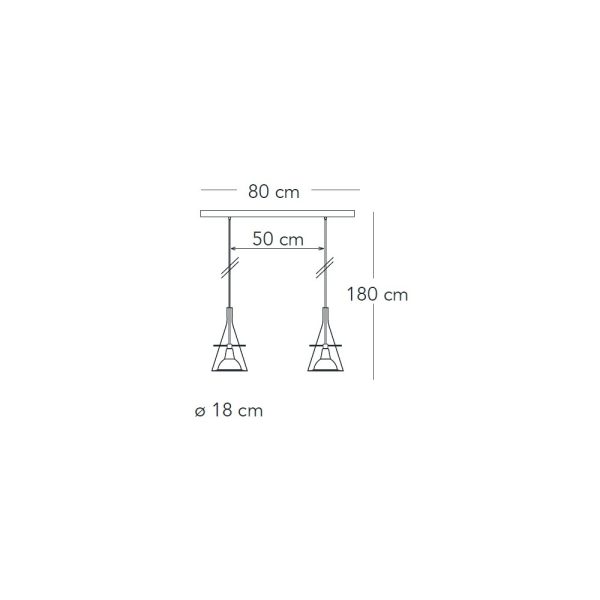 Lampada a sospensione FLUTE L. 80 CM- FontanaArte
