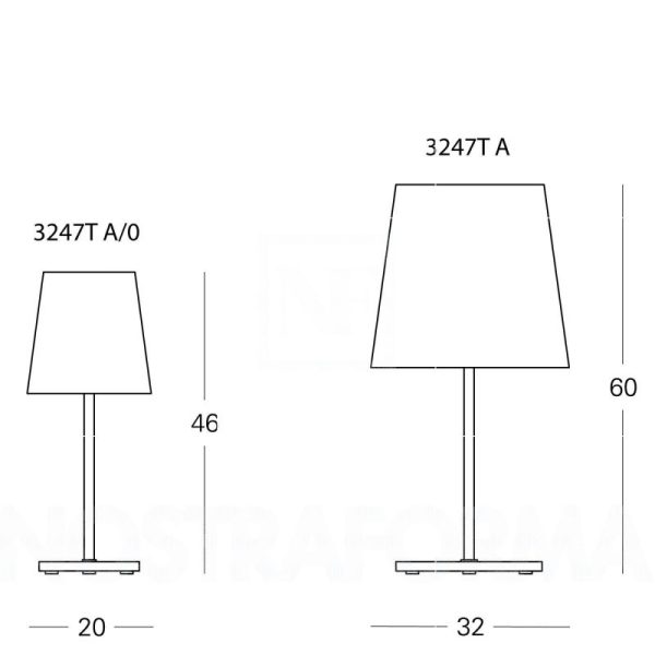 Lampada 3247TA PICCOLA Ø 20 FontanaArte