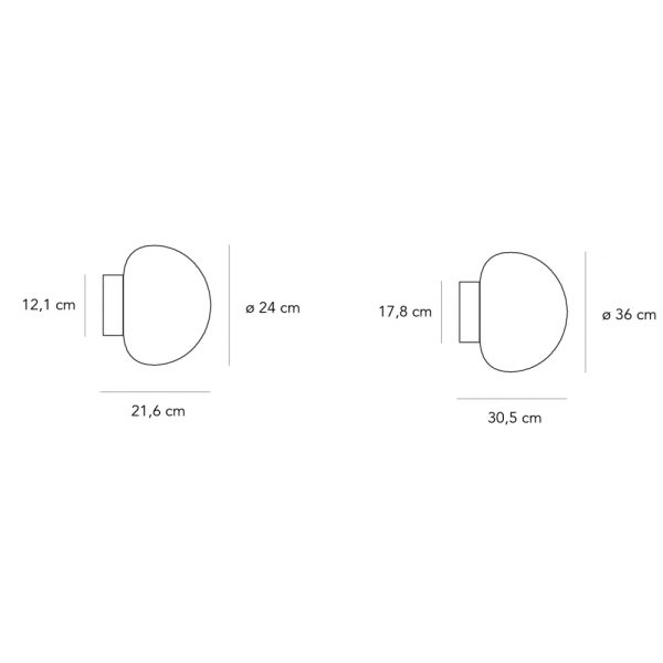 Thea grande lampada Da Parete/Soffitto L. 30.5 H 36