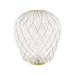 Lampada da tavolo Pinecone Ø 30 Vetro Trasp. gabbia Cromo
