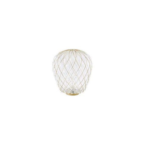 Lampada da tavolo Pinecone Ø 30 Vetro Trasp. gabbia Cromo