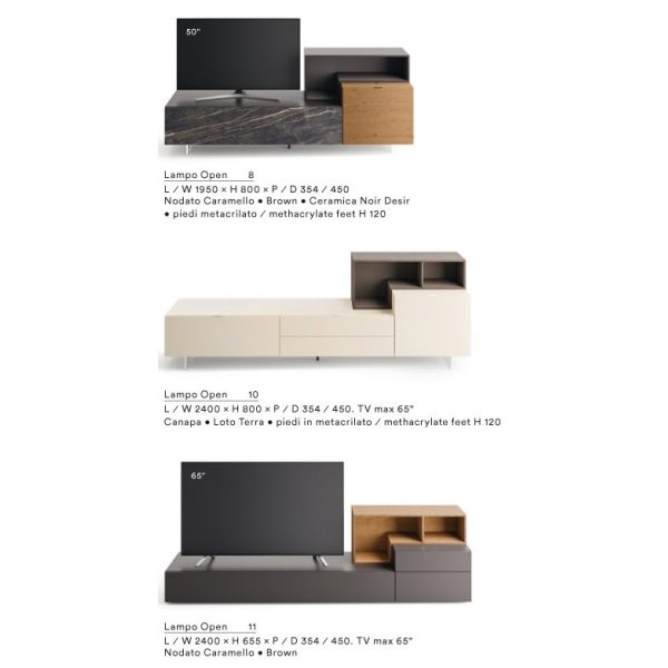 Mobile TV Lampo Open | Sangiacomo TV Unit design contemporaneo - IDA' Interni d'Autore