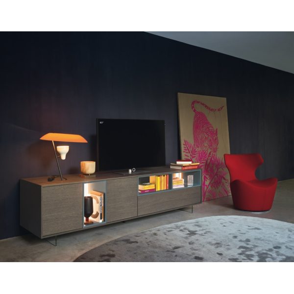 Mobile TV Lampo Open | Sangiacomo TV Unit design contemporaneo - IDA' Interni d'Autore