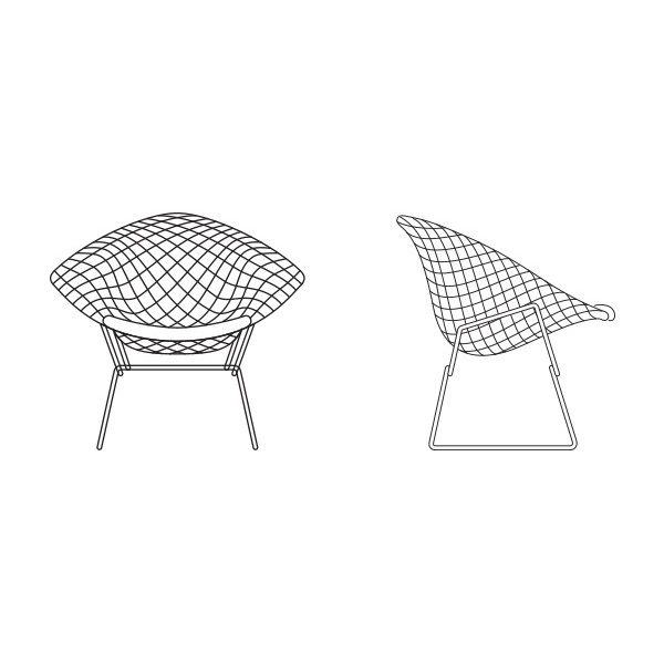 Bertoia Diamond Chair | Sedia iconica in acciaio di Knoll - IDA' Interni d'Autore