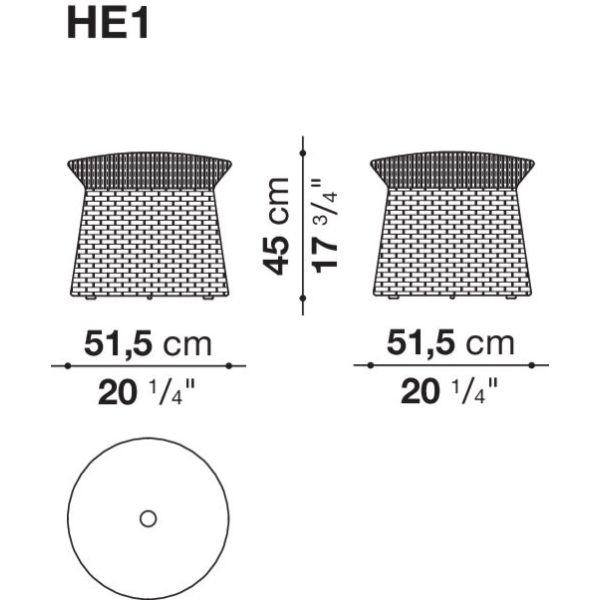 Pouf Hospes | Pouf outdoor intrecciato di B&B Italia – IDA' Interni d'Autore
