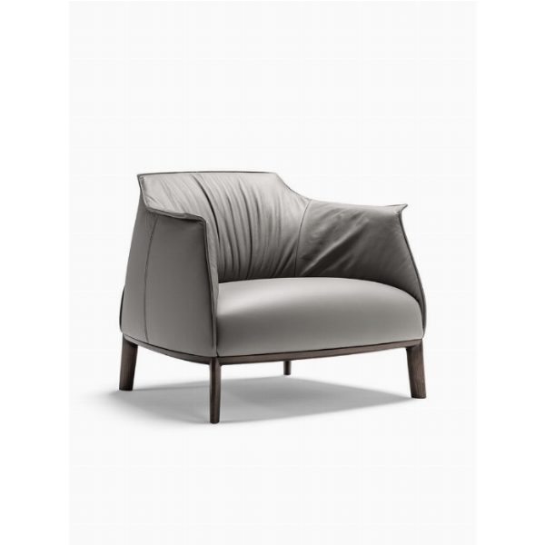 Poltrona Archibald Large con Base in Legno - Design Italiano Moderno