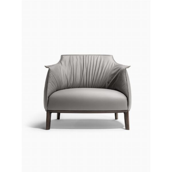 Poltrona Archibald Large con Base in Legno - Design Italiano Moderno