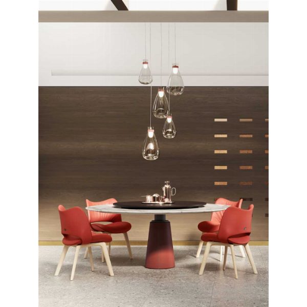 Mesa Due | Tavolo con Lazy Susan - Lella and Massimo Vignelli