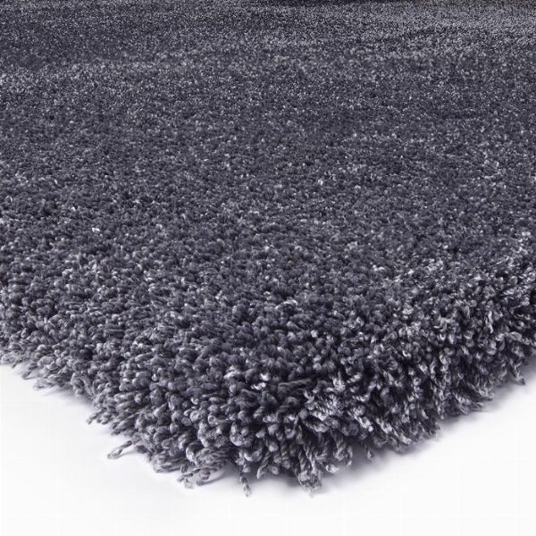 Cozy Sophistication – AMALIA DARK GREY High Pile Rug for Bedroom and Living Room Carpet
