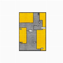 Carpet Dog Yellow Rectangular Small