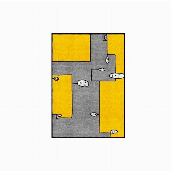 Carpet Dog Yellow Rectangular Small