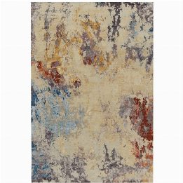 RADIANCE C04 WH SIL BL RUS – Hand-Knotted Modern Living Room Rug in Wool and Bamboo Silk