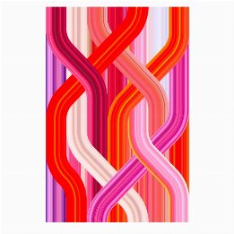 Carpet Wave Red Rectangular