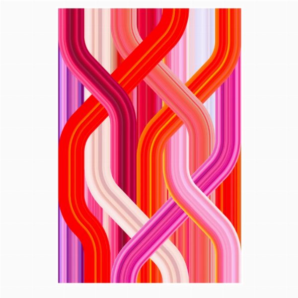 Carpet Wave Red Rectangular