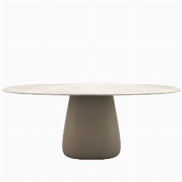 Cobble Table Top 190 cm Grès Stoneware Ivory