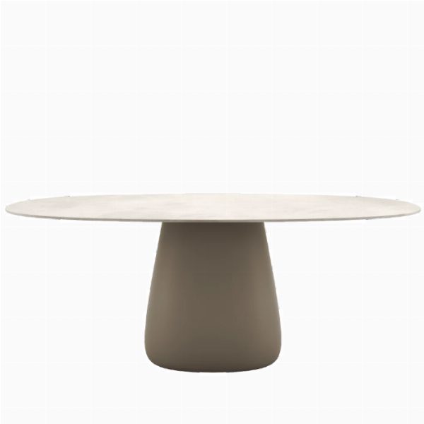 Cobble Table Top 190 cm Grès Stoneware Ivory