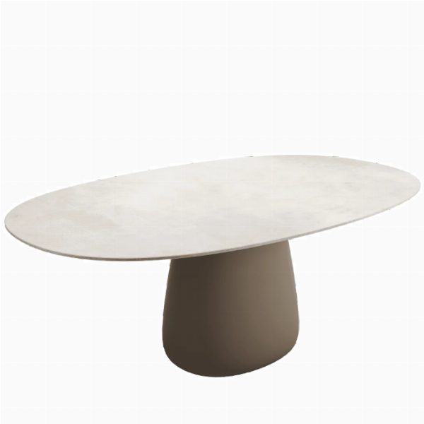 Cobble Table Top 190 cm Grès Stoneware Ivory