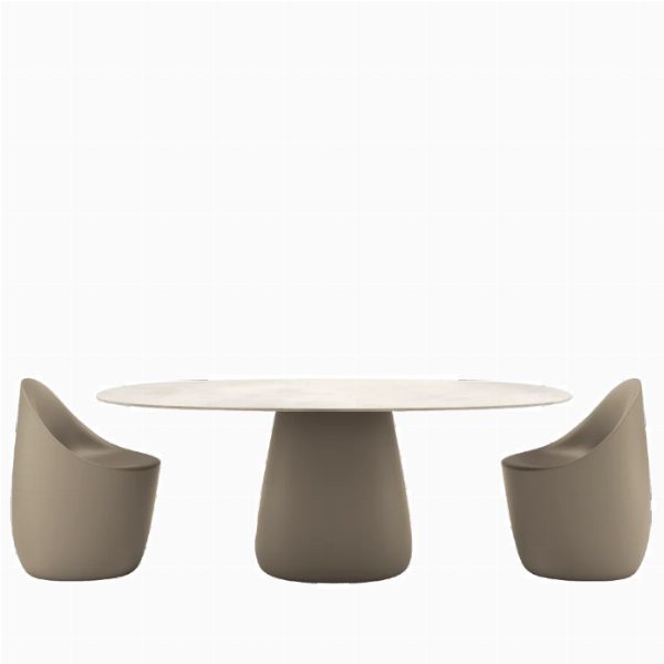 Cobble Table Top 190 cm Grès Stoneware Ivory