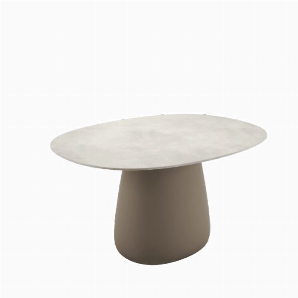 Cobble Table Top 135 cm Stoneware Ivory