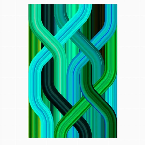 Carpet Wave Green Rectangular