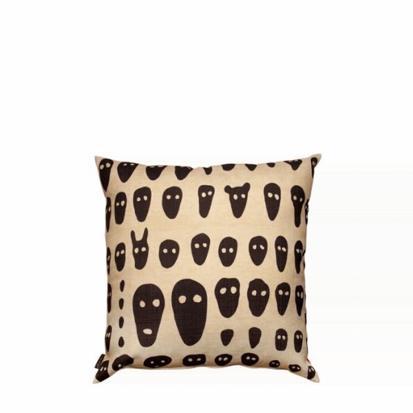 Faces on Red Cushion