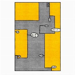 Carpet Dog Yellow Rectangular