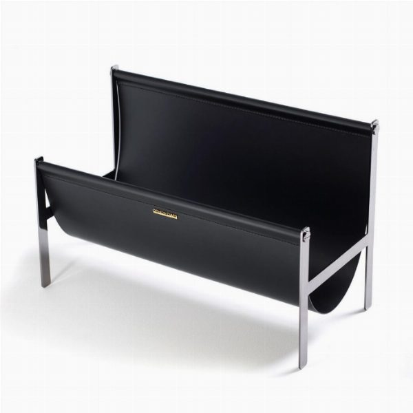 Portariviste cuoio nero, nickel nero