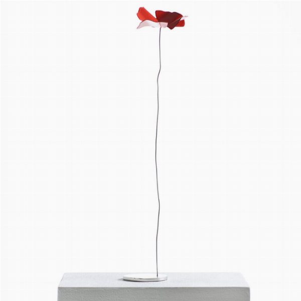 Papavero Delicato L rosso, inox - grande