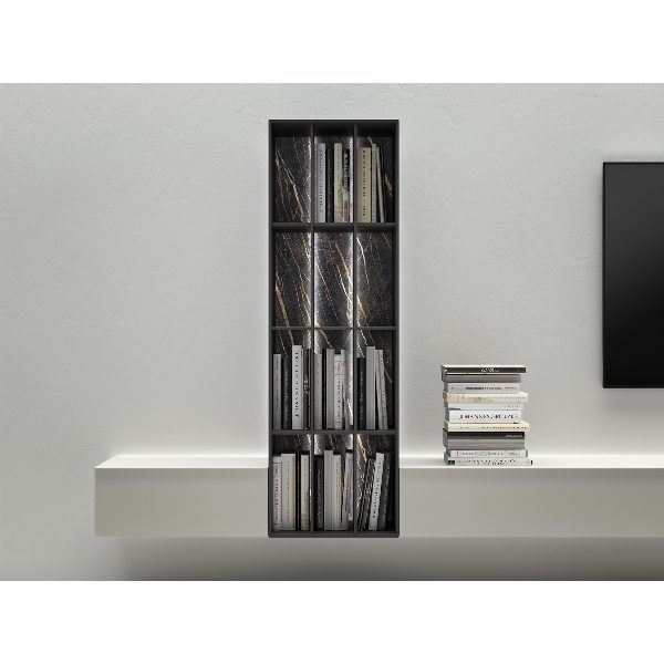 Mobile sospeso con libreria verticale