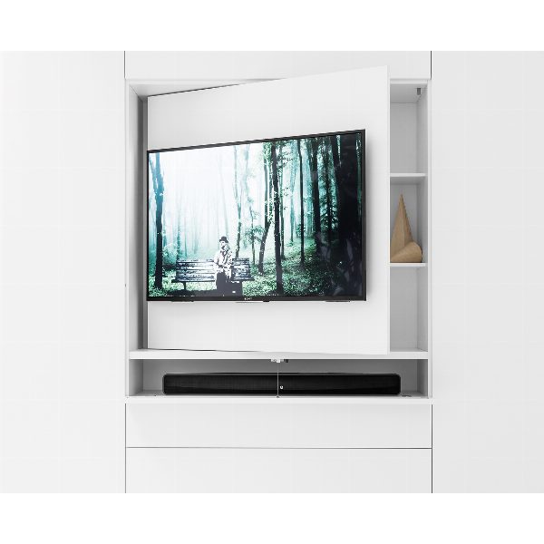 Composizione living con ante in vetro