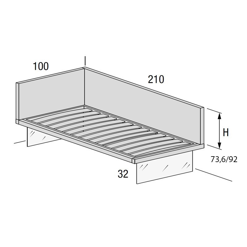 Letto GIZMO sinistro - Lago