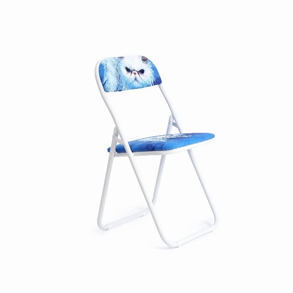 Toiletpaper Pets Folding Chair Angry Cat