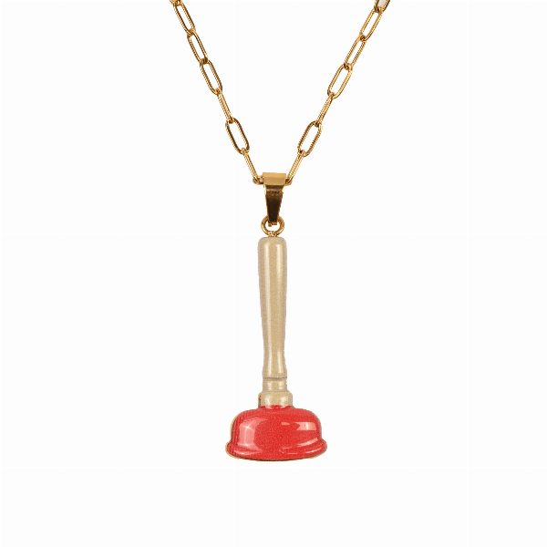 Collana Sink Plunger con ciondolo Toiletpaper Jewels