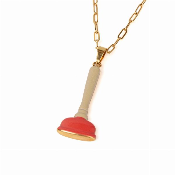 Collana Sink Plunger con ciondolo Toiletpaper Jewels